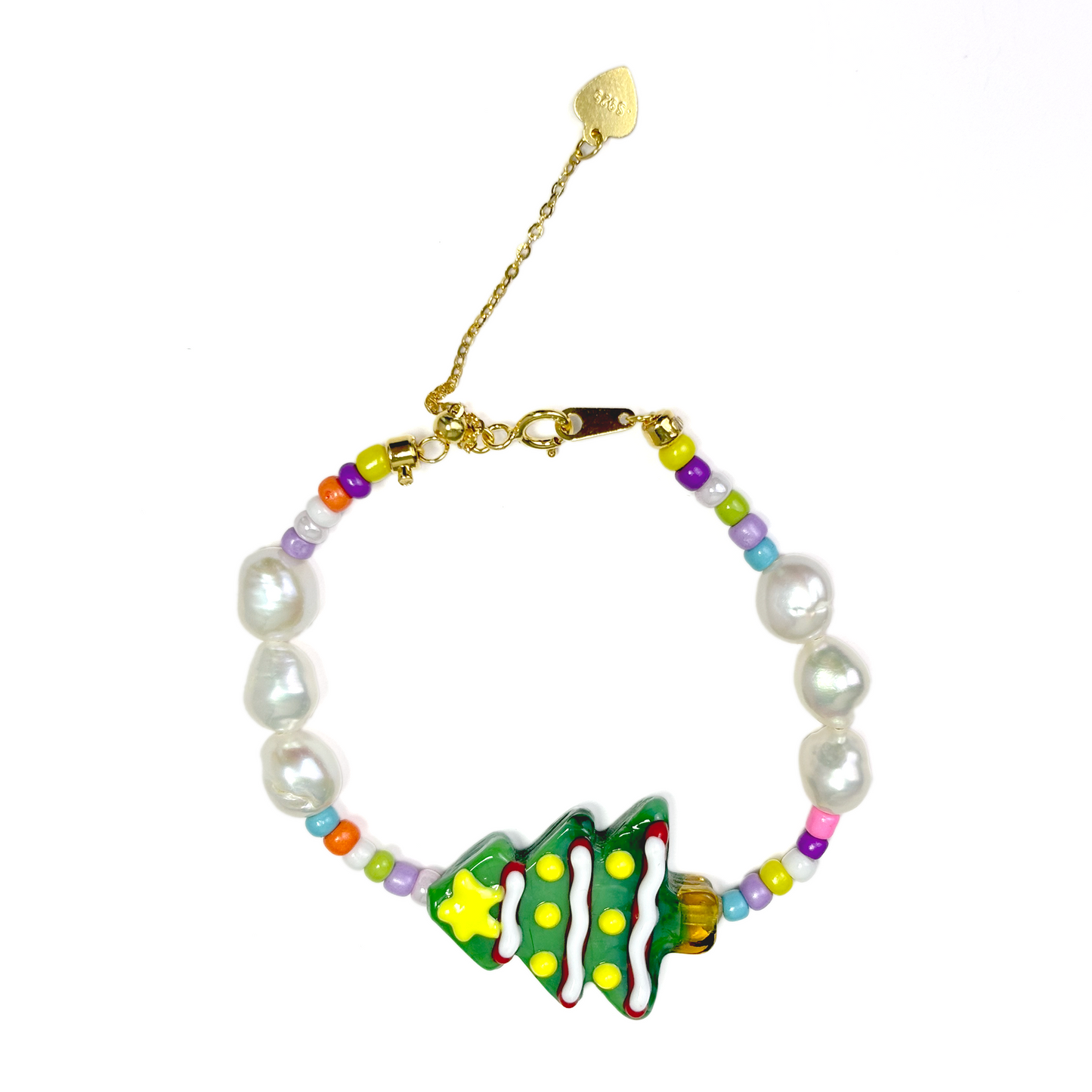 Myrvynte Fun Christmas Colorful Pearl and Glass Bead Necklace/Bracelet