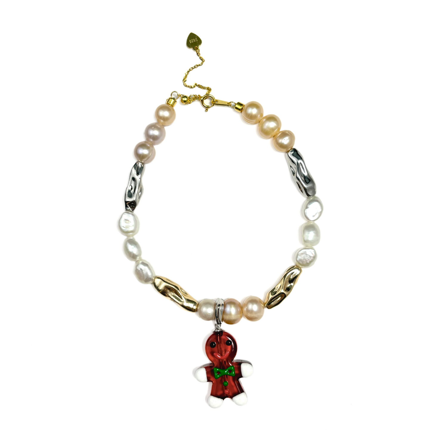 Myrvynte Fun Christmas Colorful Pearl and Glass Bead Necklace/Bracelet