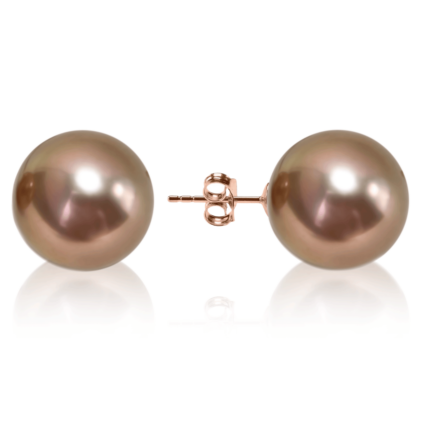 Myrvynte Ins style color focus purple Pearl Earrings,11-12mm,S925, Rose Gold Tone