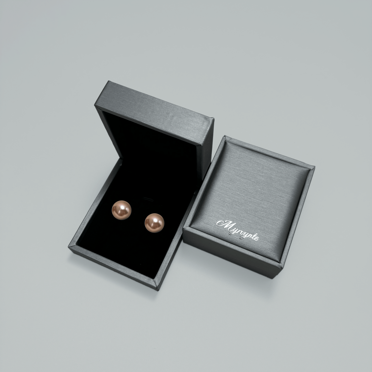 Myrvynte Ins style color focus purple Pearl Earrings,11-12mm,S925, Rose Gold Tone