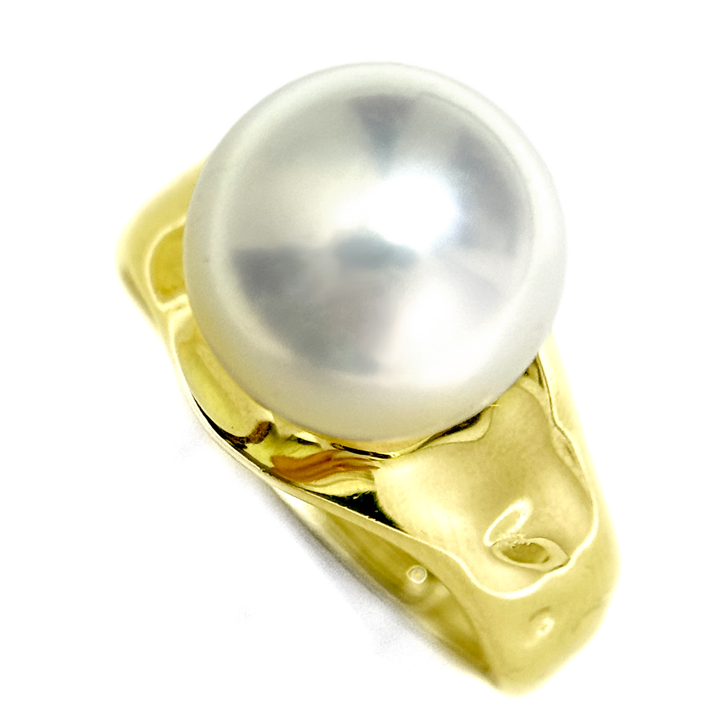 Myrvynte Fashionable texture Stereoscopic Freshwater Pearl Ring,10.5-11.5mm,S925