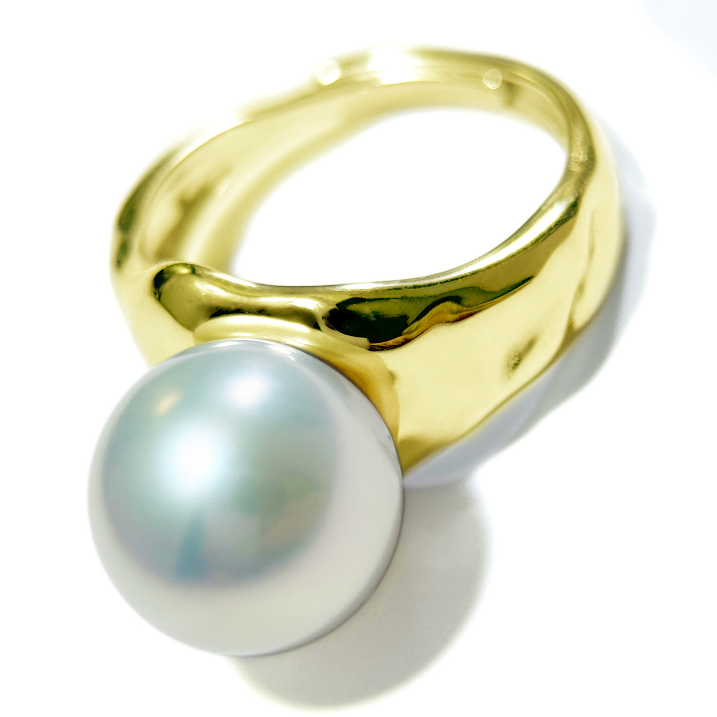 Myrvynte Fashionable texture Stereoscopic Freshwater Pearl Ring,10.5-11.5mm,S925