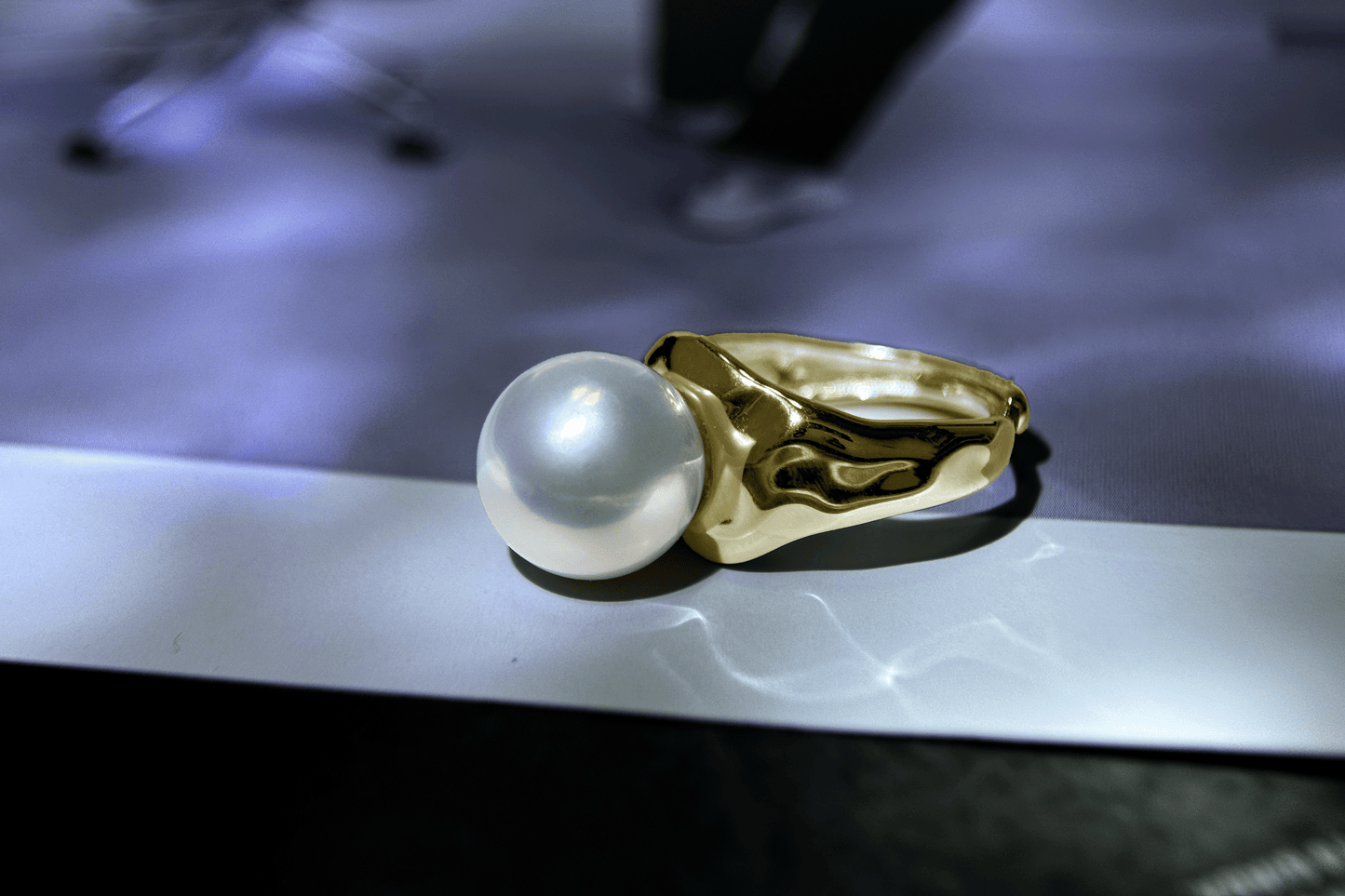 Myrvynte Fashionable texture Stereoscopic Freshwater Pearl Ring,10.5-11.5mm,S925