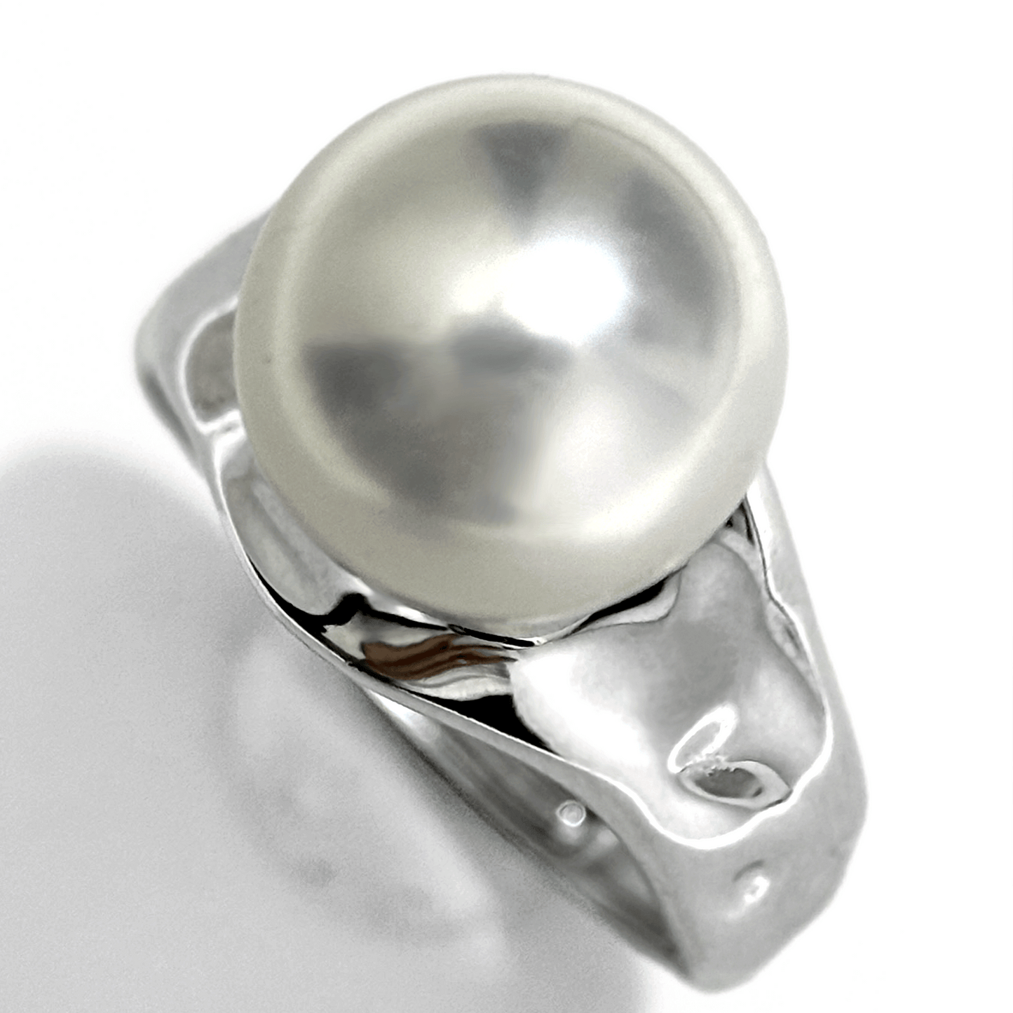 Myrvynte Fashionable texture Stereoscopic Freshwater Pearl Ring,10.5-11.5mm,S925