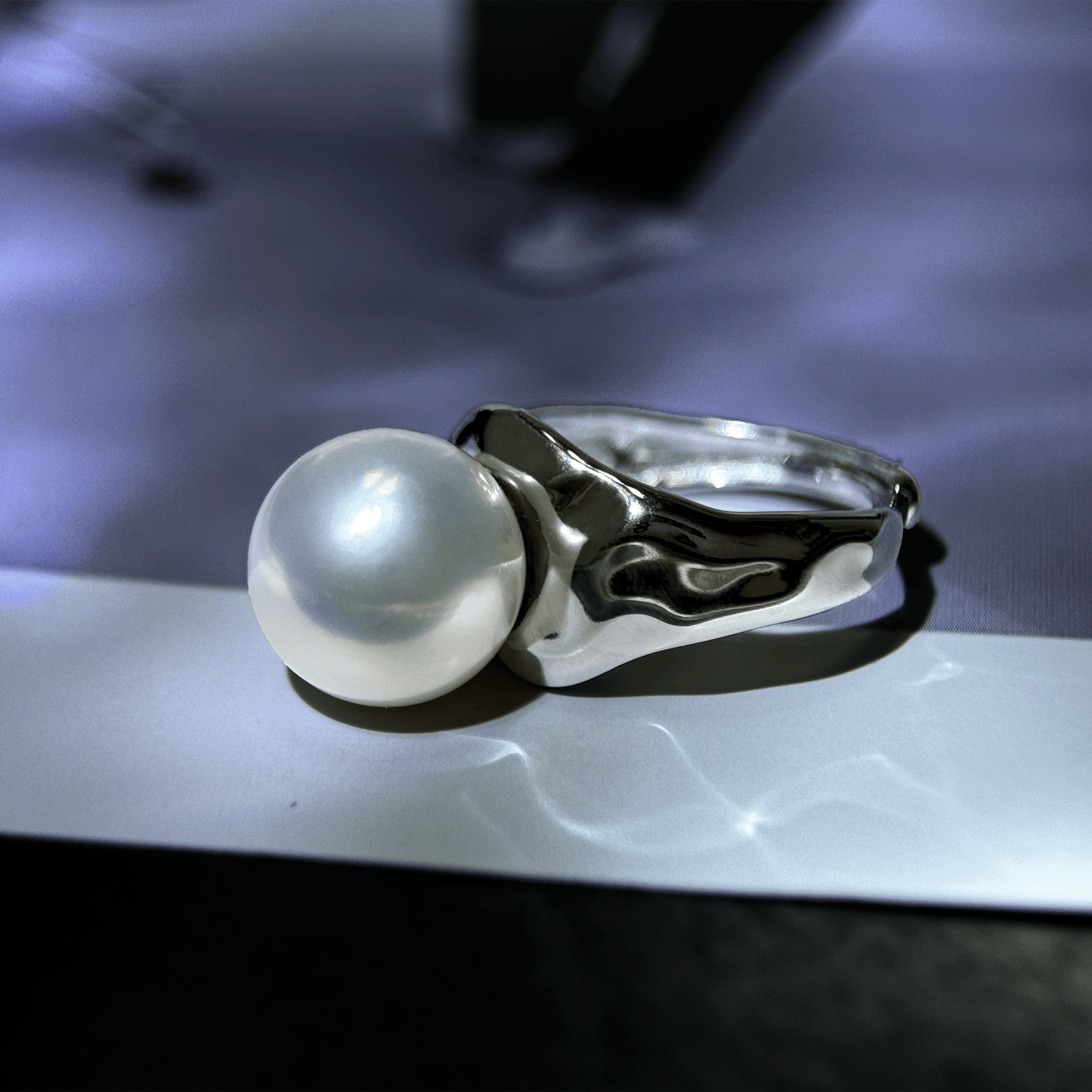 Myrvynte Fashionable texture Stereoscopic Freshwater Pearl Ring,10.5-11.5mm,S925