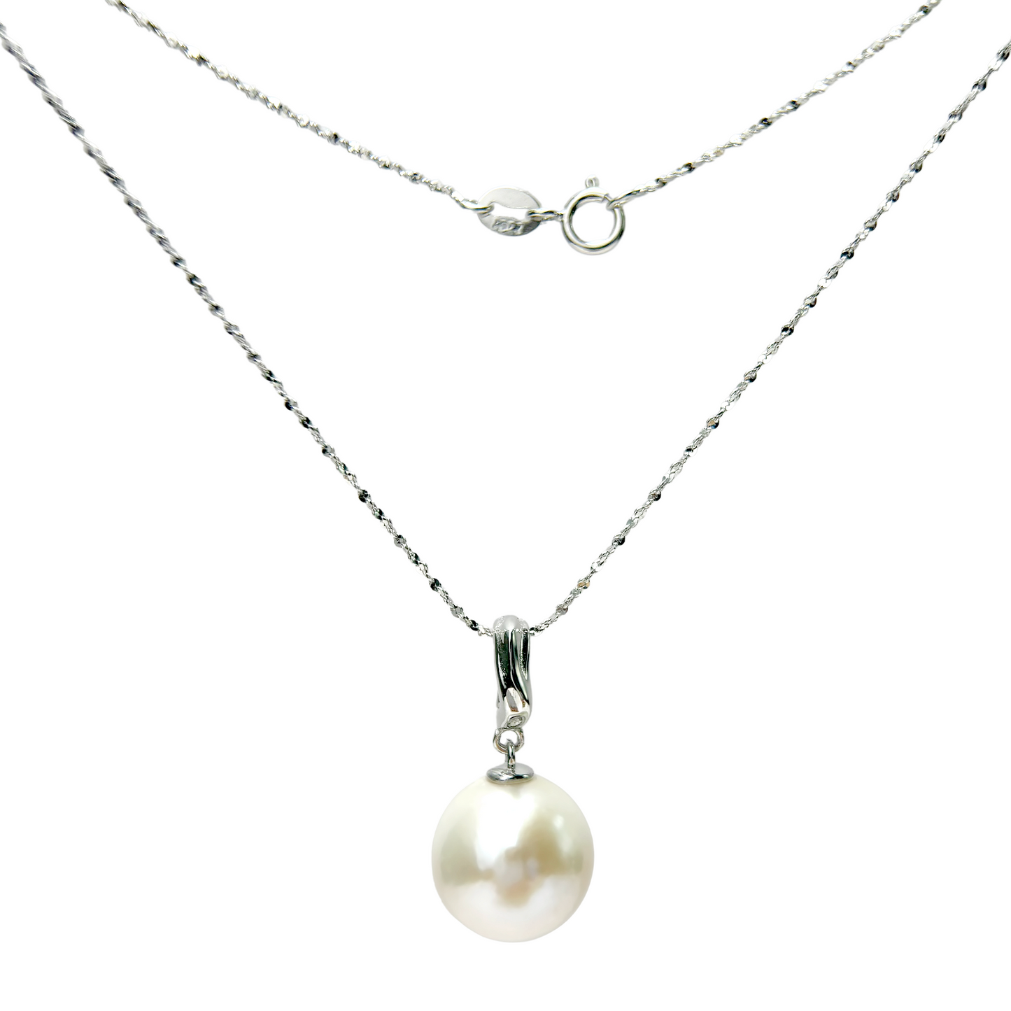 Myrvynte Ins Aurora Freshwater Pearl Universal Buckle Pendant Set,S925