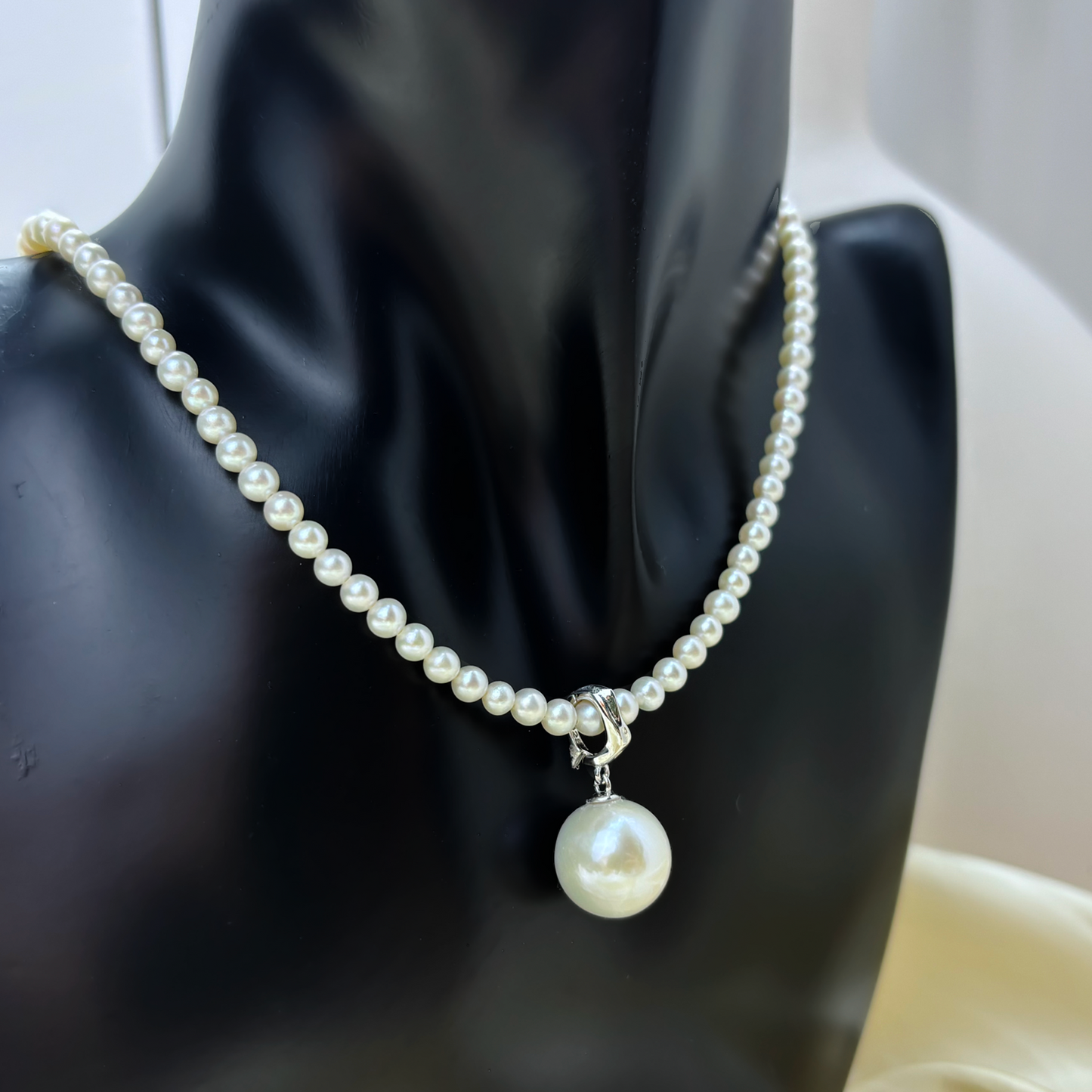 Myrvynte Ins Aurora Freshwater Pearl Universal Buckle Pendant Set,S925