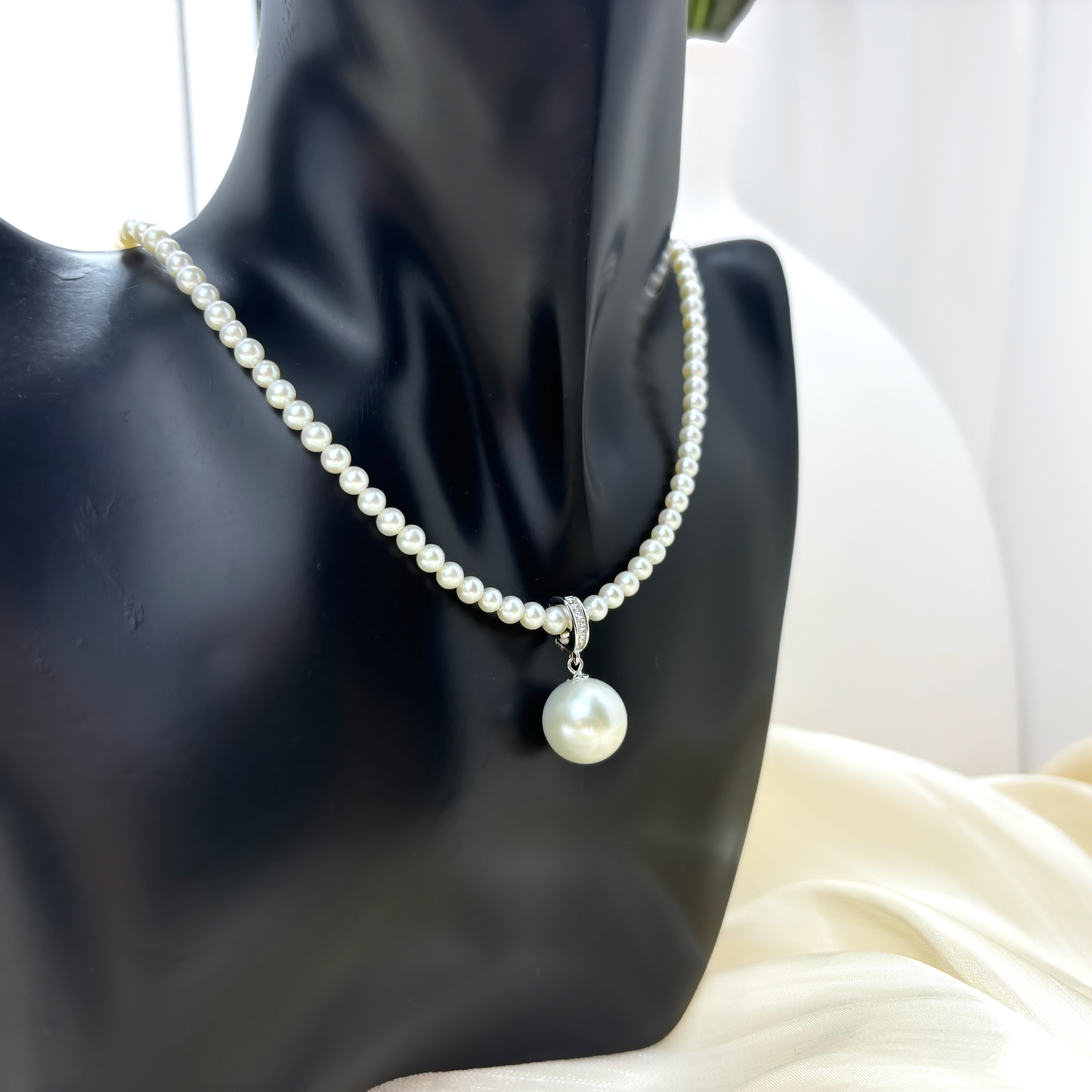 Myrvynte Ins Aurora Freshwater Pearl Universal Buckle Pendant Set,S925